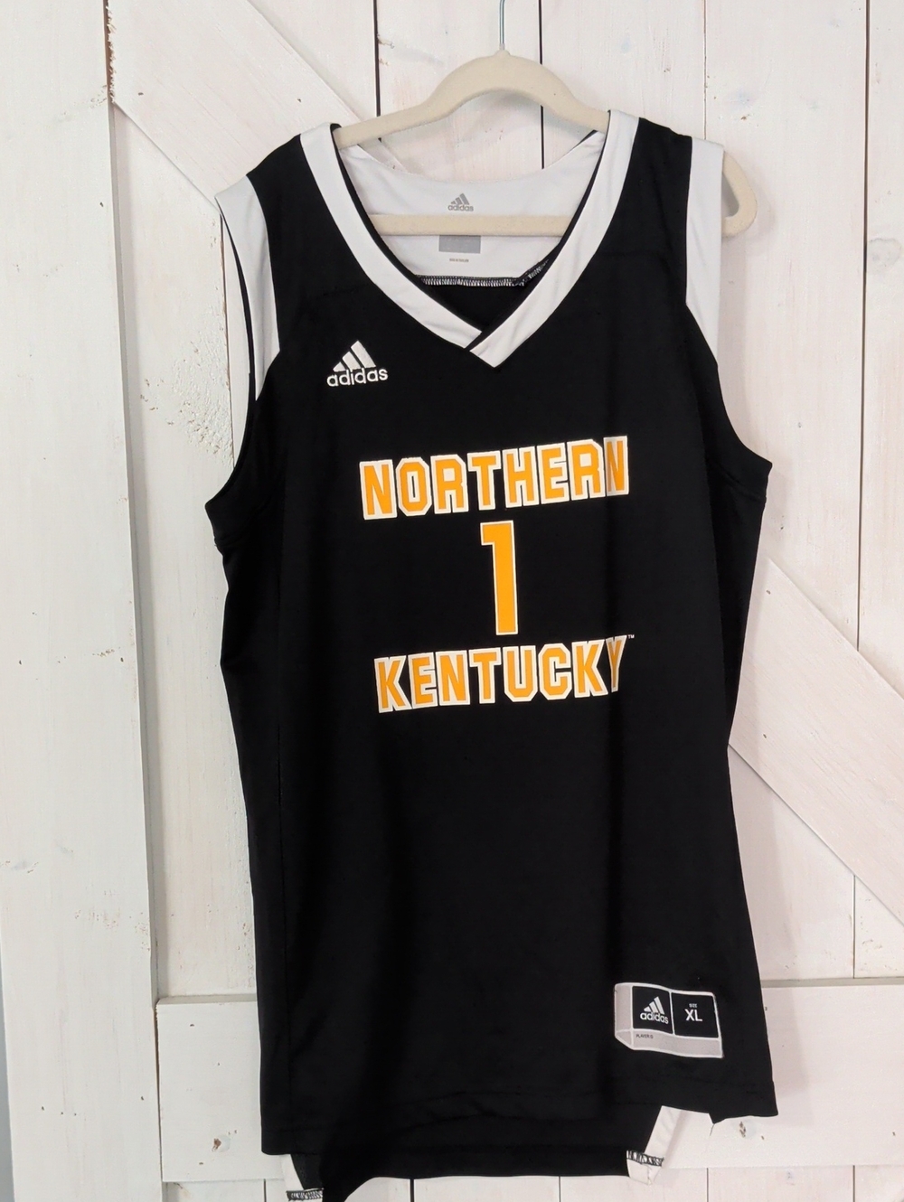 adidas Black and White Northern Kentucky Basketball Jersey #1 Youth XL